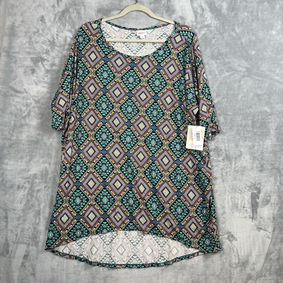 Women Tunic Tops XL Geometric Diamond Design Relaxed Casual Fit LuLaRoe - Picture 2 of 11